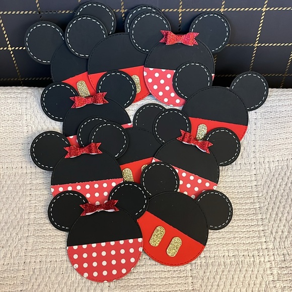 Disney Mickey & Minnie Birthday Tag Cards, Handmade, Celebrate Wish Party Invite - Picture 10 of 11